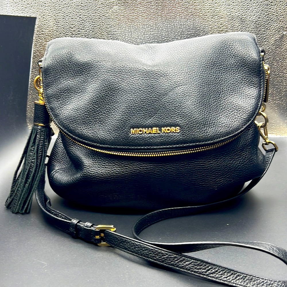 Michael Kors~ Black Pebble Leather Bedford Satchel